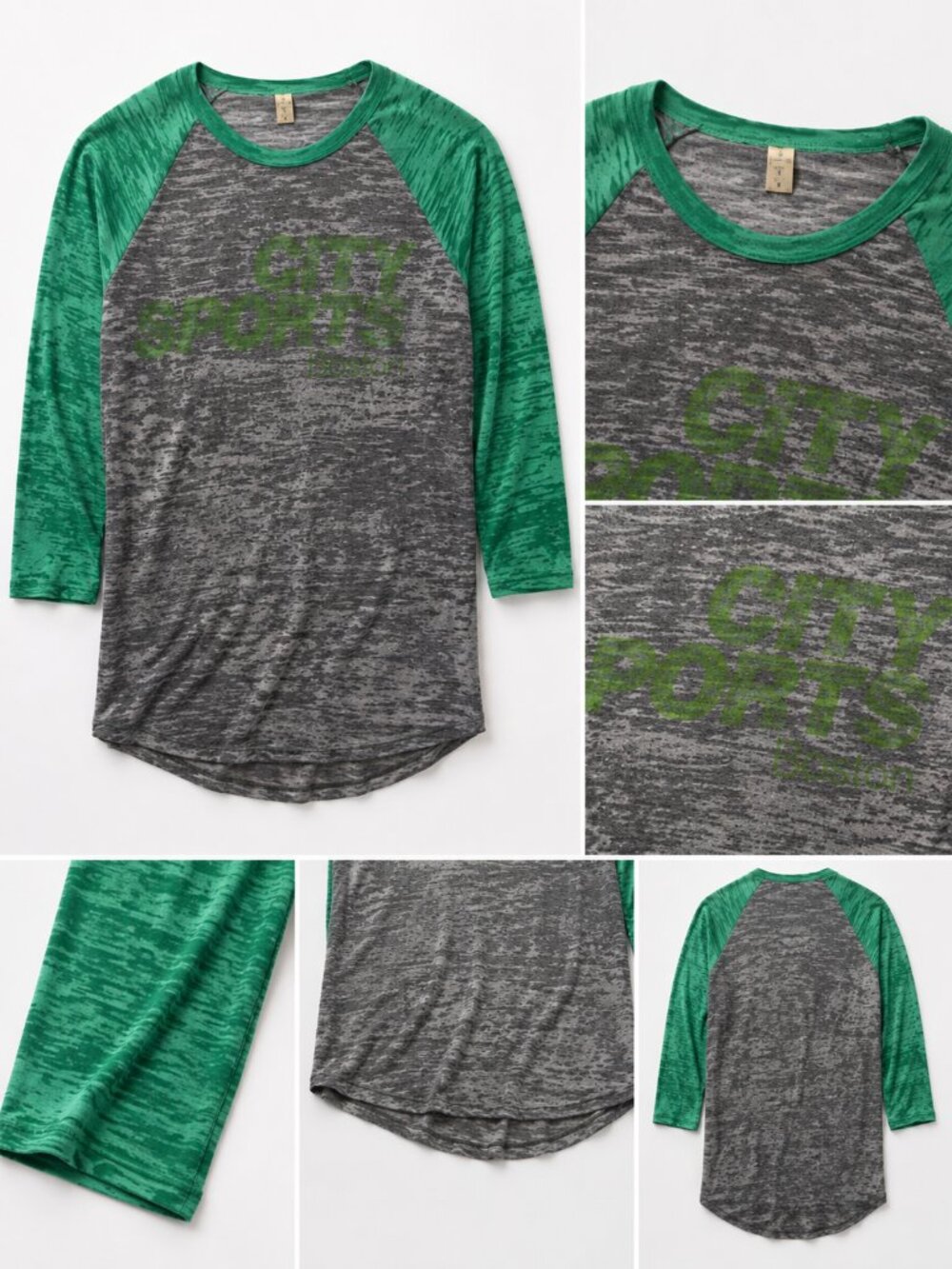 City Sports Women's Long Sleeve Tee - Green & Gray
